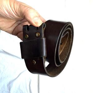 Vintage Men's L Snap On Leather Belt for Belt Buckles Brown 40" (no buckle inc)
